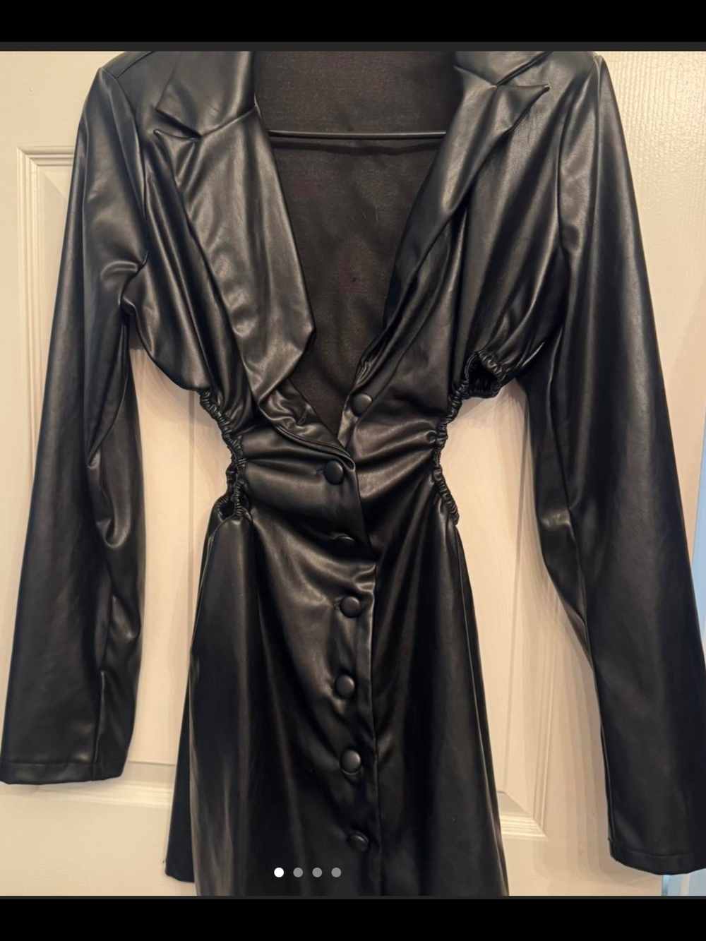 PrettyLittleThing Black Faux Leather Mini Dress